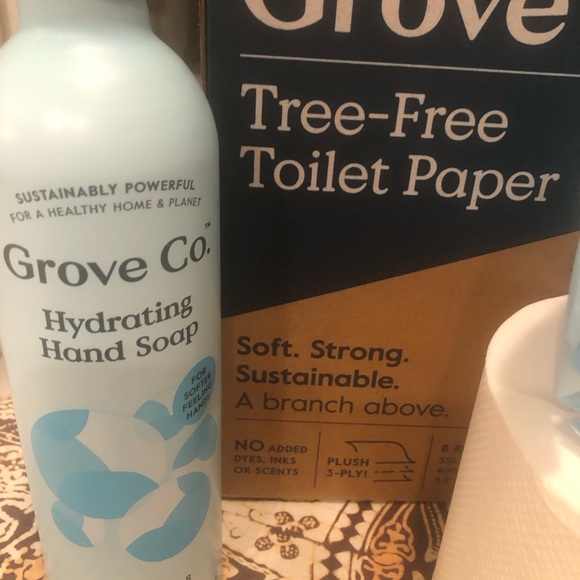 Grove Co. Hydrating Hand Soap and a Roll of Tree Free Toilet Paper 🧻Hostess gift - Picture 1 of 6